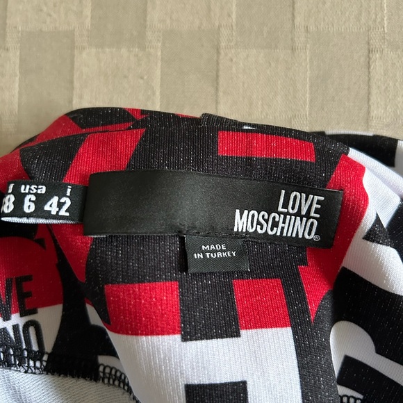 Love Moschino Alphabet Logo Print Hooded Long Sleeves Art To Wear Shirt Dress - Picture 11 of 15